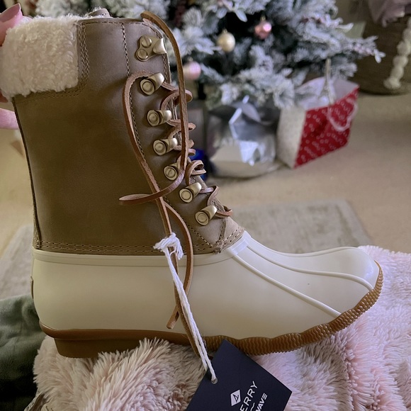 Sperry 7.5 Saltwater All Leather Birch - Picture 2 of 8